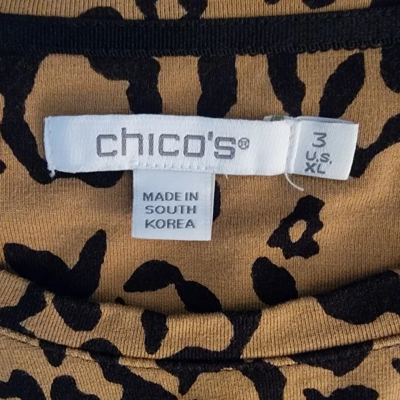 EUC Chico's Animal Print Blouse Tee -- Chico's 3 (XL) - Picture 2 of 5